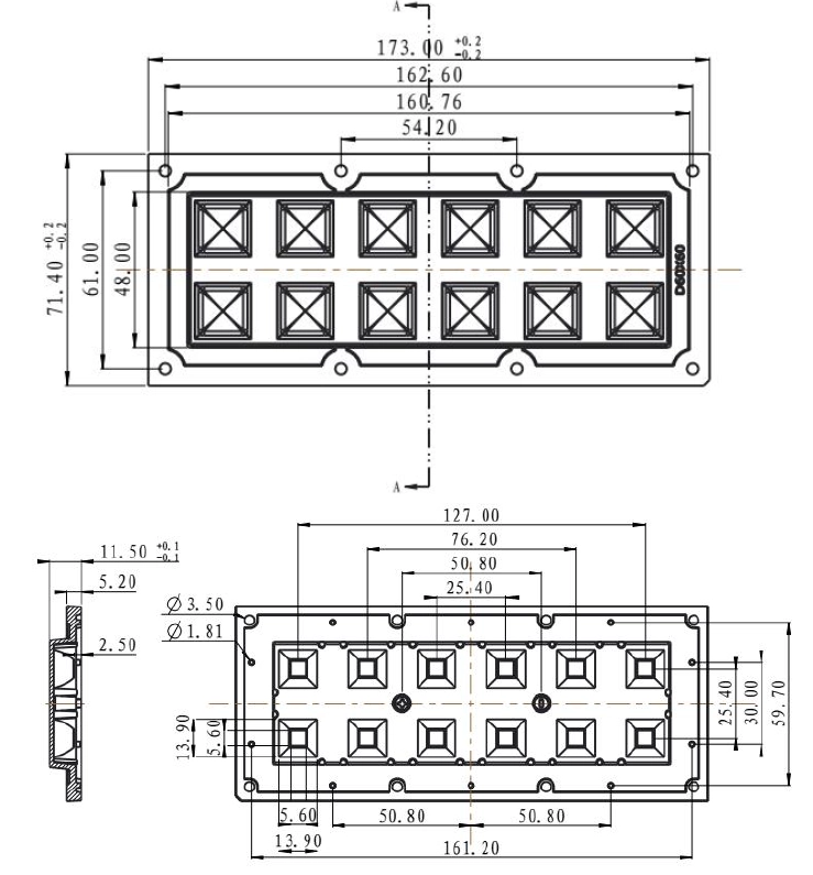 Вторичная оптика DK173-12H1-60deg (2x6-Dk 60deg) с уплотнителем АРГОС-ЭЛЕКТРОН  по лучшей цене с доставкой - интернет-магазин Прогрессивные решения