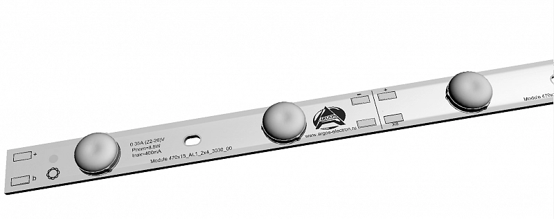 Светодиодный модуль LINE 470x15 AL1 2x4 3030 Lens 160deg 480 АРГОС-ЭЛЕКТРОН  по лучшей цене с доставкой - интернет-магазин Прогрессивные решения