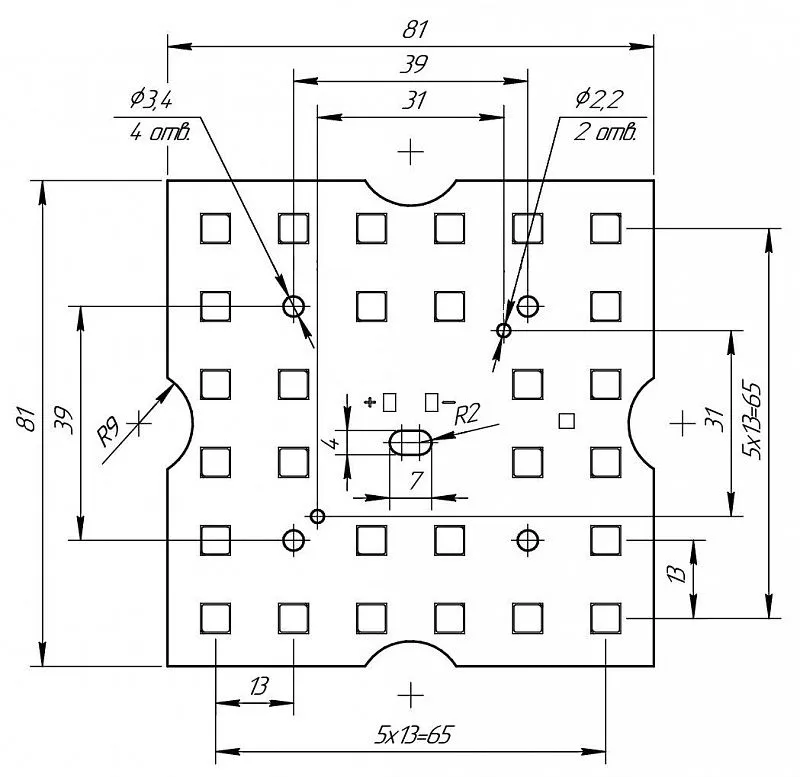 Светодиодный модуль MODULE 81x81 AL1.5 4x7 5050 750 QH2 АРГОС-ЭЛЕКТРОН  по лучшей цене с доставкой - интернет-магазин Прогрессивные решения